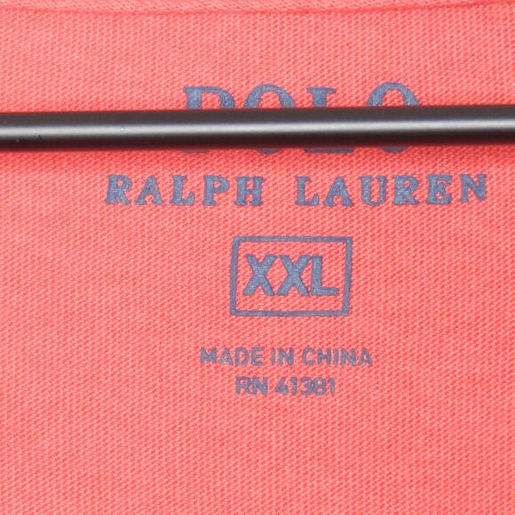 Polo Ralph Lauren Mens T-Shirt XXL Coral Orange Pink Front Pocket Casual - Picture 3 of 9
